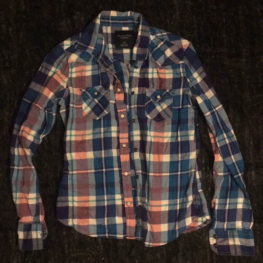 Pearl snap flannel